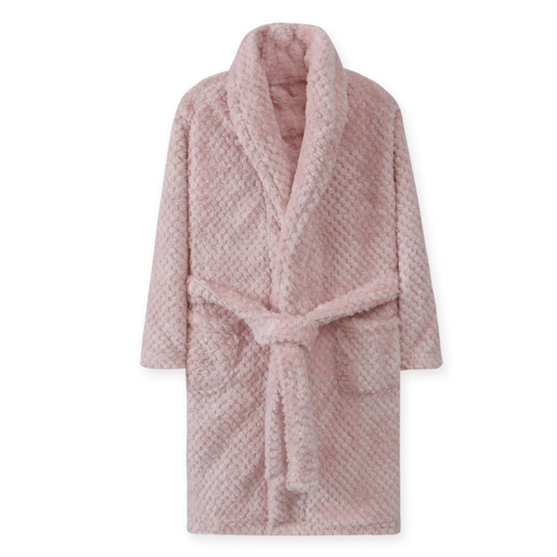 Winter Kid's Flannel Warm Bathrobe