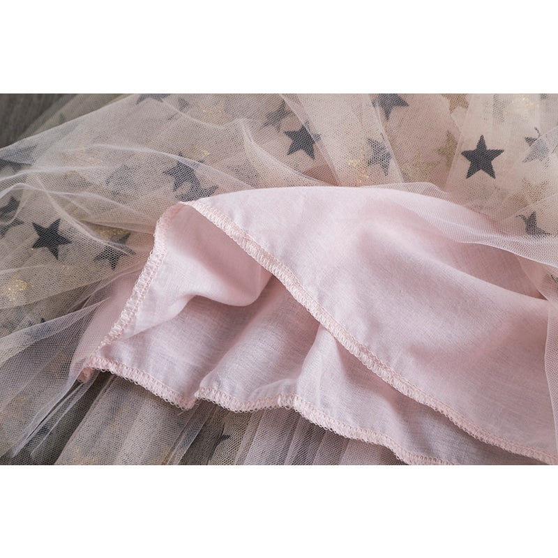Casual Girls' Dress in Star Print