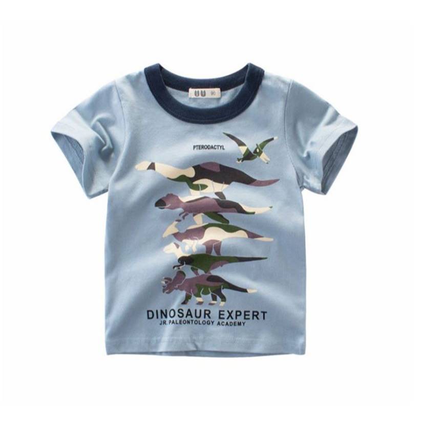 Summer Boy's Cartoon Printed Cotton T-Shirt