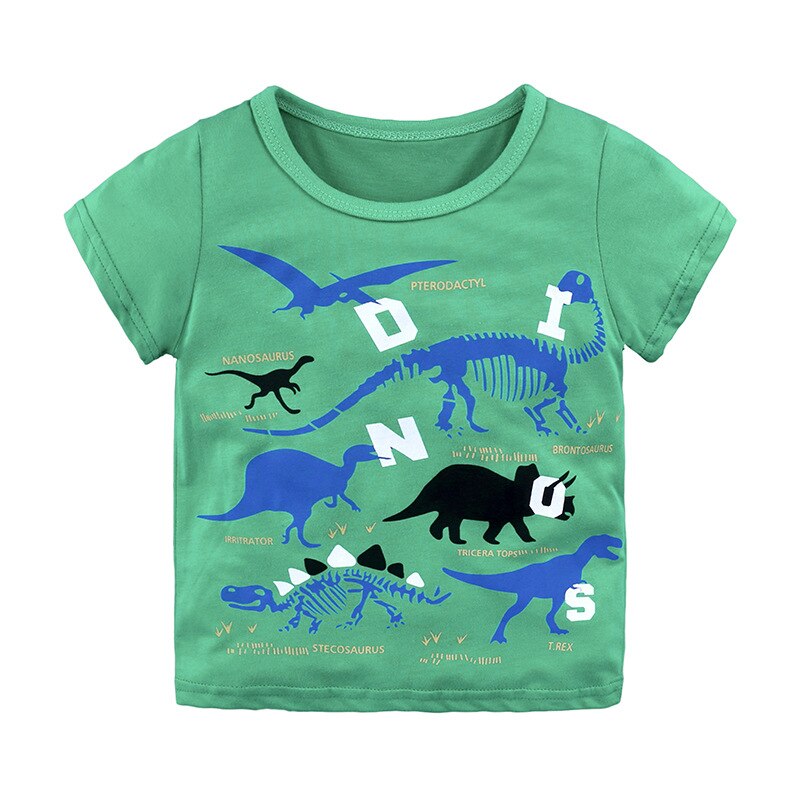 Summer Baby Cotton O-Neck T-Shirt with Cartoon Print
