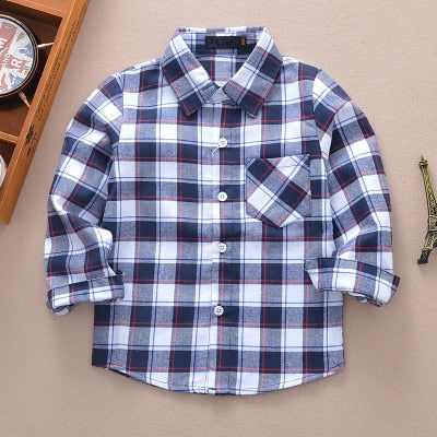 Casual Boy`s British Plaid Shirts
