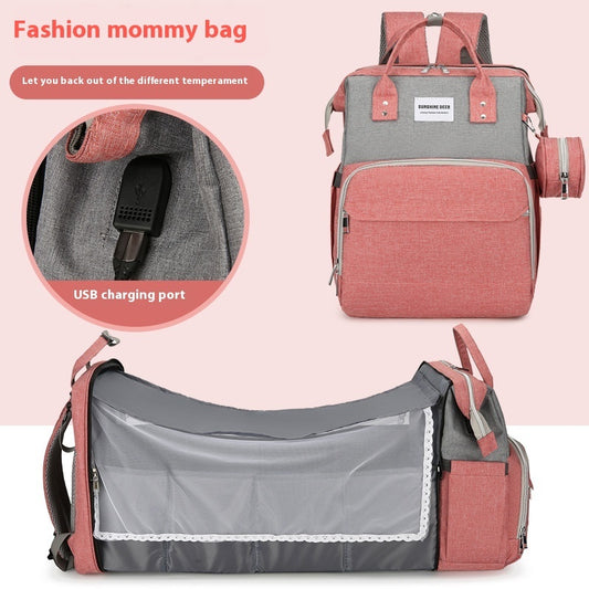 Baby Crib Usb Sunshade Multi-functional Shoulder Large Capacity
