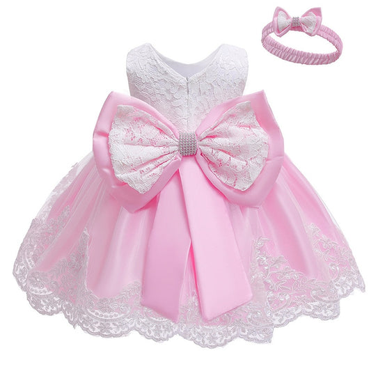 Girls Laced Solid Dress
