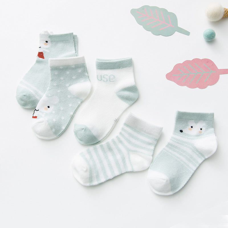 Kid's Cotton Socks with Cartoon Animal Pattern