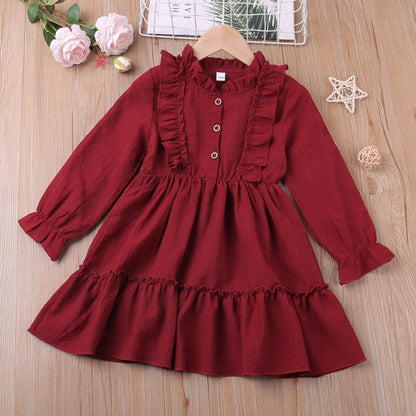Girl's Mini Dress with Flowers Appliques