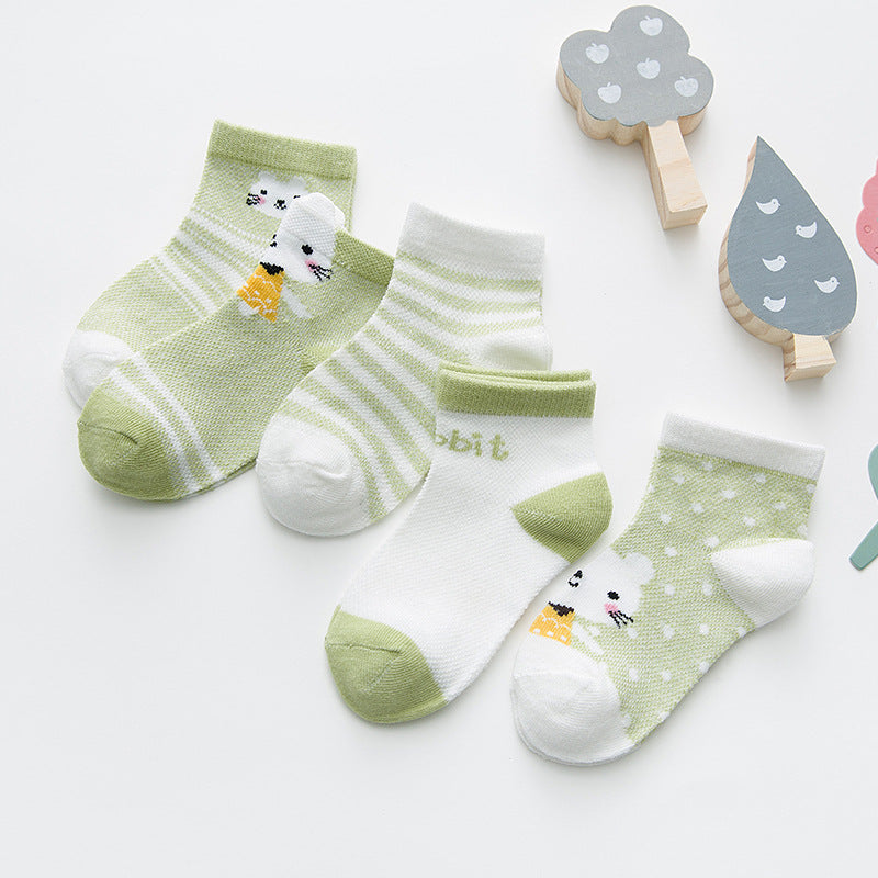 Kid's Cotton Socks with Cartoon Animal Pattern