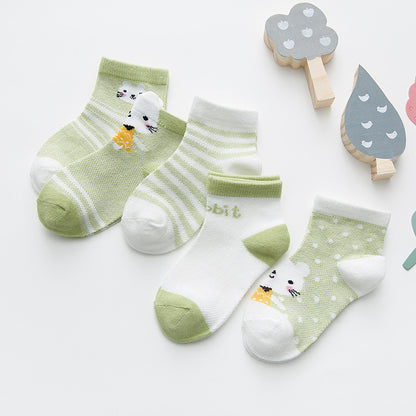 Kid's Cotton Socks with Cartoon Animal Pattern