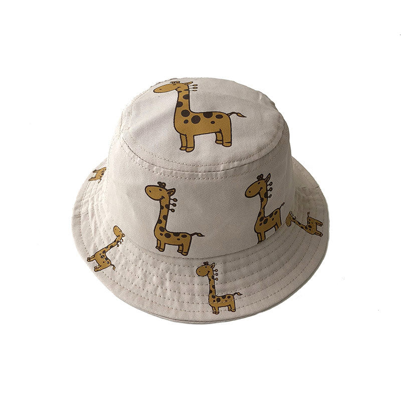 Cartoon Giraffe Printed Sun Hat for Kids