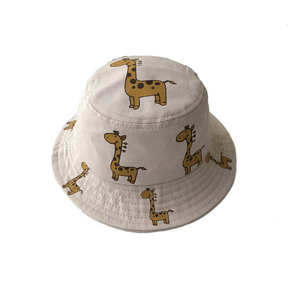 Cartoon Giraffe Printed Sun Hat for Kids