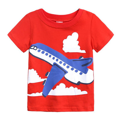 Summer Baby Cotton O-Neck T-Shirt with Cartoon Print