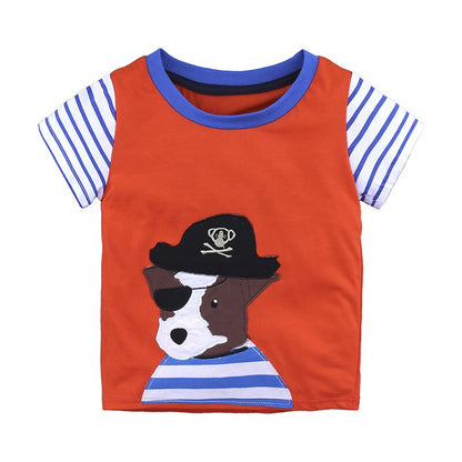 Summer Baby Cotton O-Neck T-Shirt with Cartoon Print
