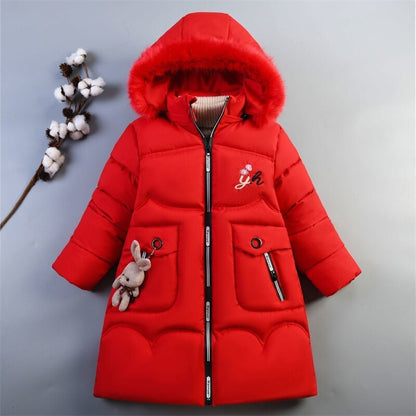 Girls Warm Winter Coat with Artificial Fur