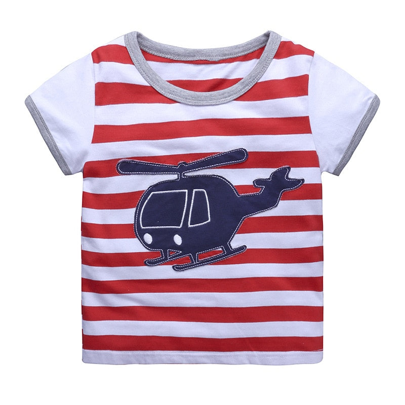 Summer Baby Cotton O-Neck T-Shirt with Cartoon Print
