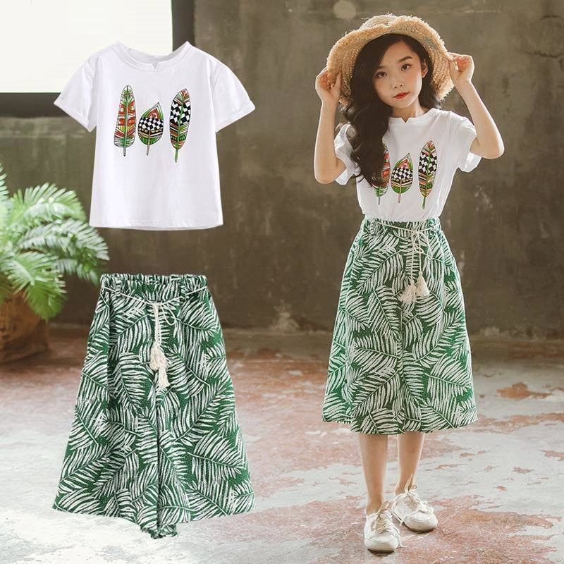 Girls Summer Printed Wet with Skirt