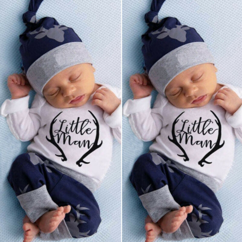 Baby Boy's Cotton Deer Patterned Clothing Set