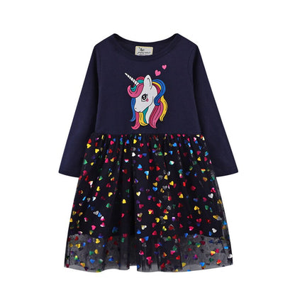 Girls Long Sleeved Cotton Printed Dress