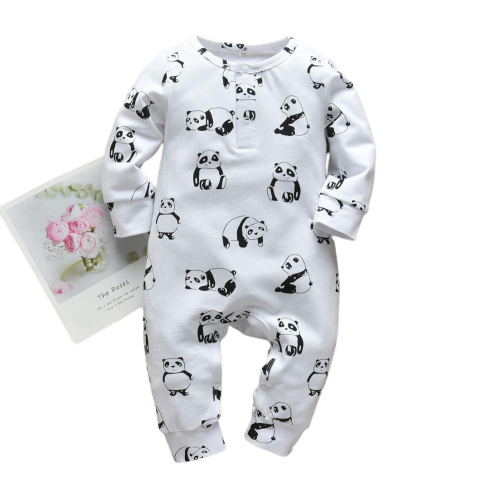Boys Panda Printed Romper