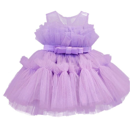 Girls Laced Solid Dress