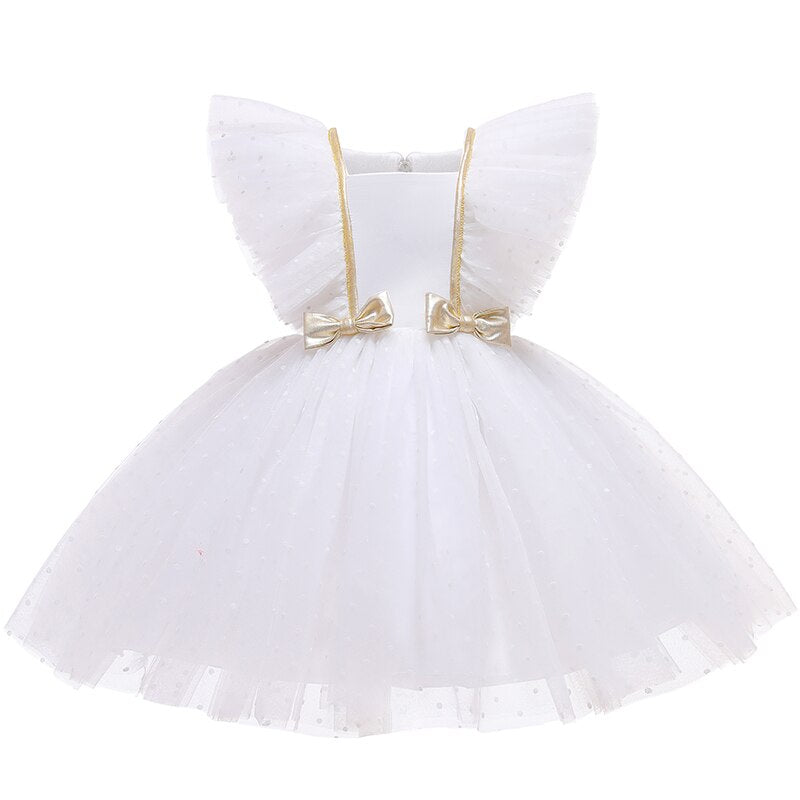 Girls Laced Solid Dress