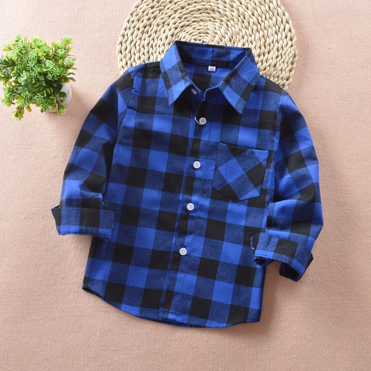 Casual Boy`s British Plaid Shirts
