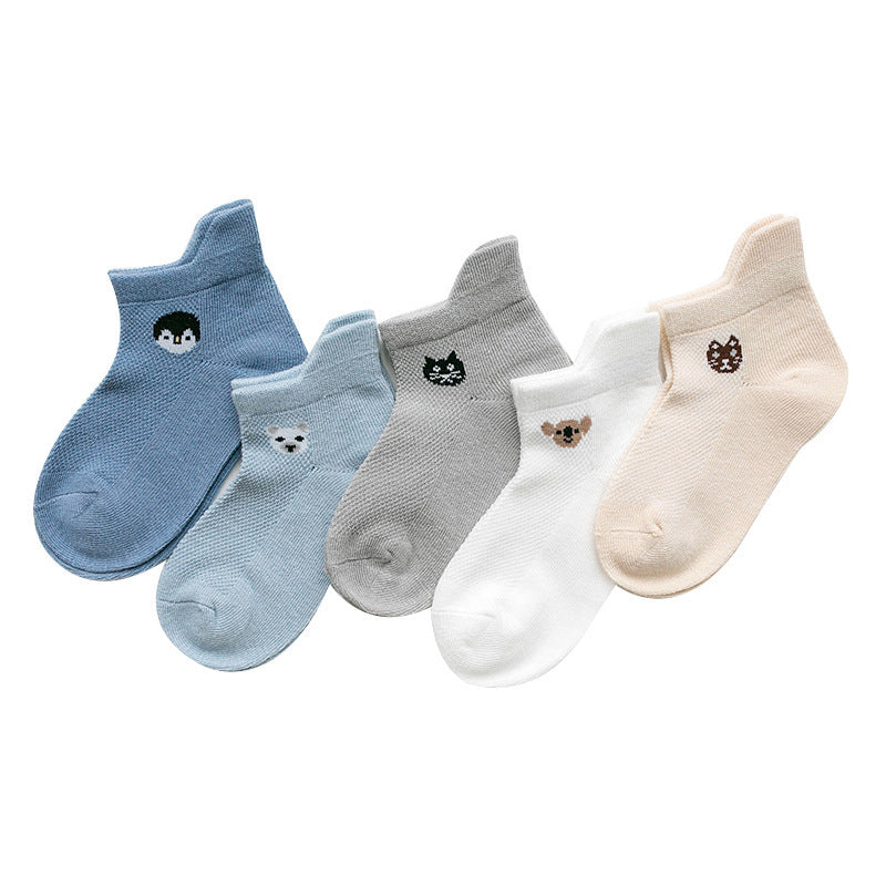 Kid's Cotton Socks with Cartoon Animal Pattern