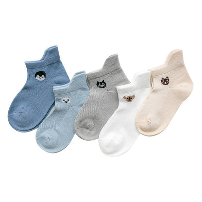 Kid's Cotton Socks with Cartoon Animal Pattern