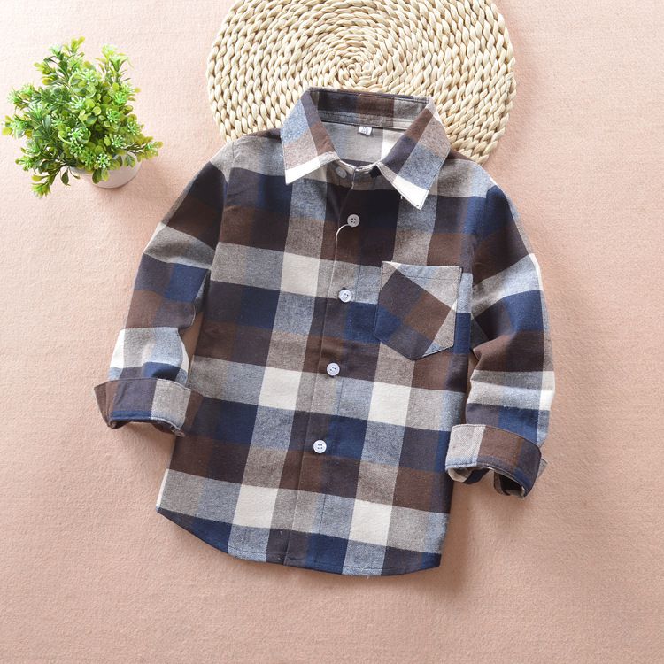 Casual Boy`s British Plaid Shirts