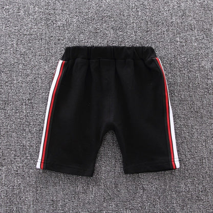 Cotton Boys' Clothing Set in White and Grey