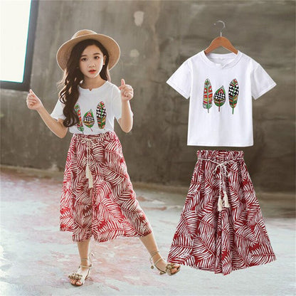 Girls Summer Printed Wet with Skirt