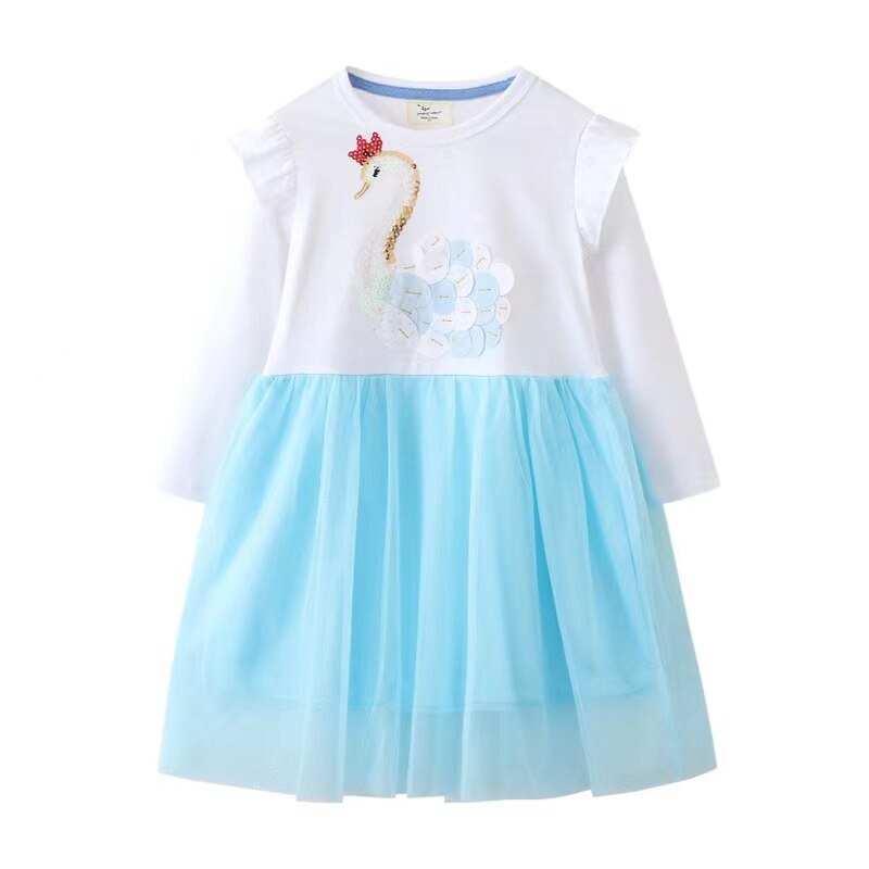 Girls Long Sleeved Cotton Printed Dress