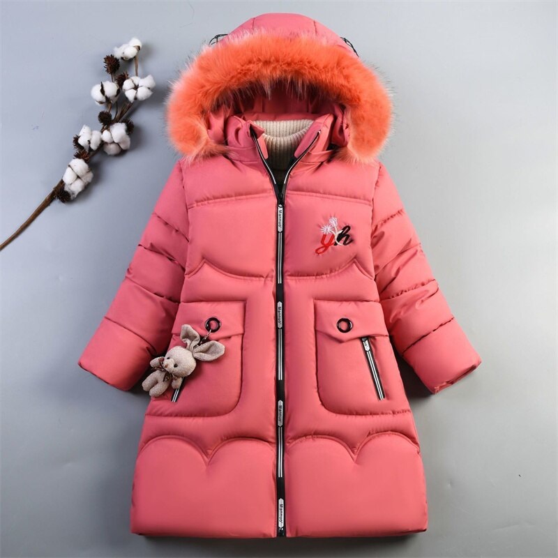 Girls Warm Winter Coat with Artificial Fur