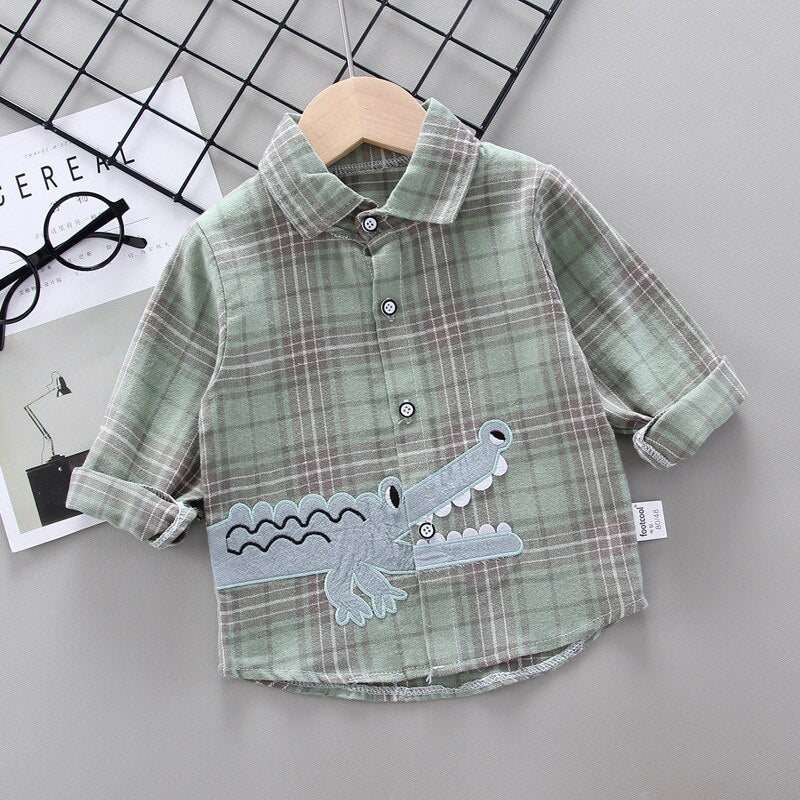 Baby Boy's Plaid Cotton Long Sleeve Shirt