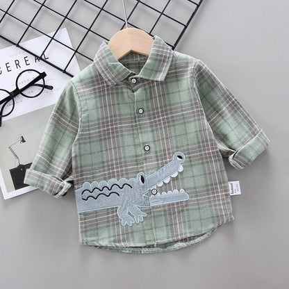 Baby Boy's Plaid Cotton Long Sleeve Shirt