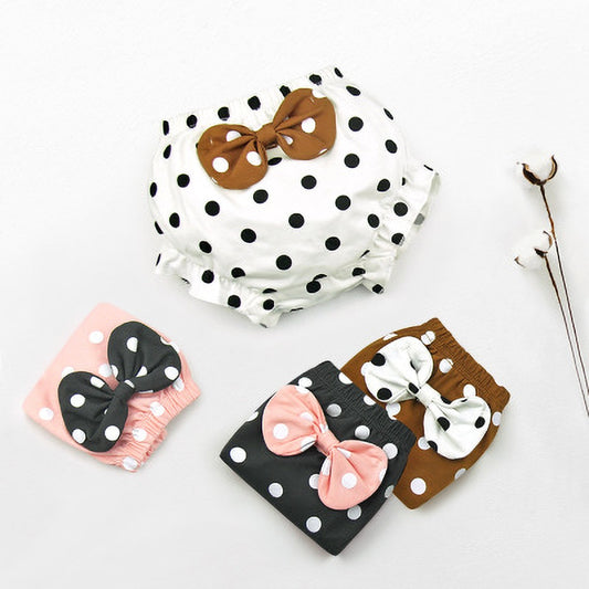 Dotted Summer Baby Underwear Shorts with Ribbon