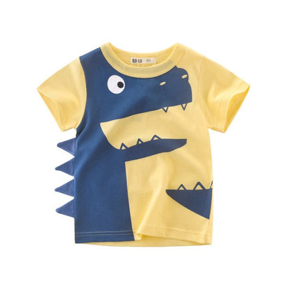 Summer Boy's Cartoon Printed Cotton T-Shirt