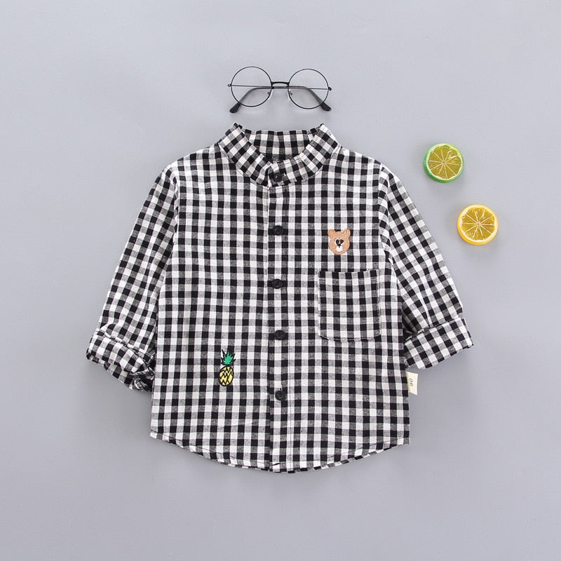 Baby Boy's Plaid Cotton Long Sleeve Shirt