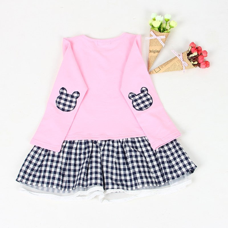 Long Sleeved Bunny Patterned Dress