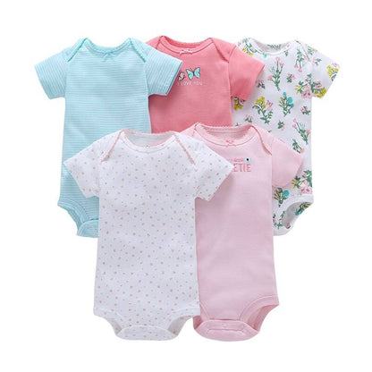 Printed Cotton Baby's Onesies 5 pcs Set