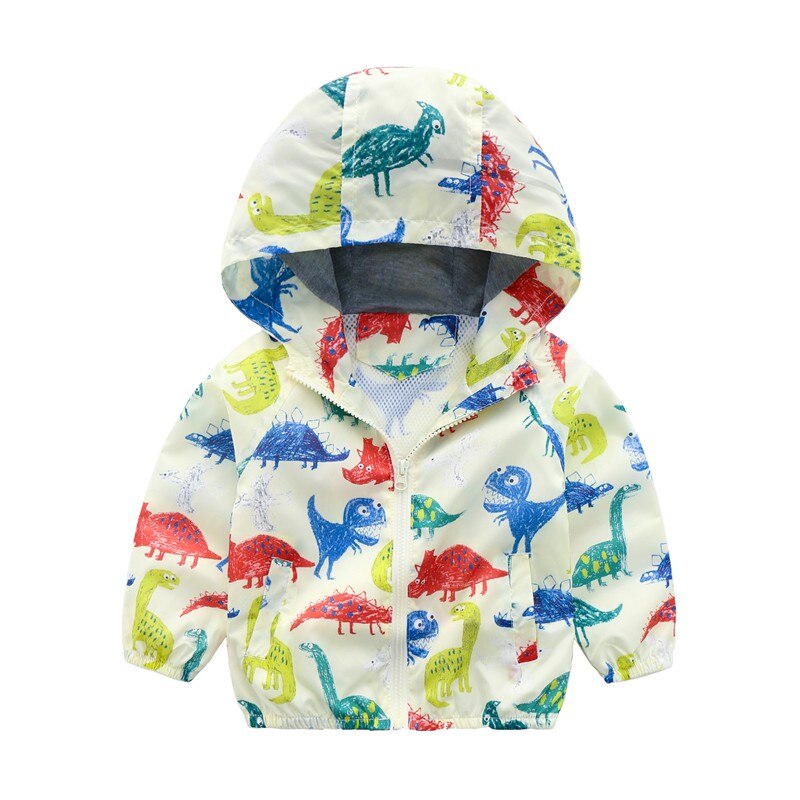Hooded Animal Patterned Autumn Coat