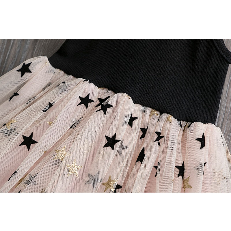 Casual Girls' Dress in Star Print