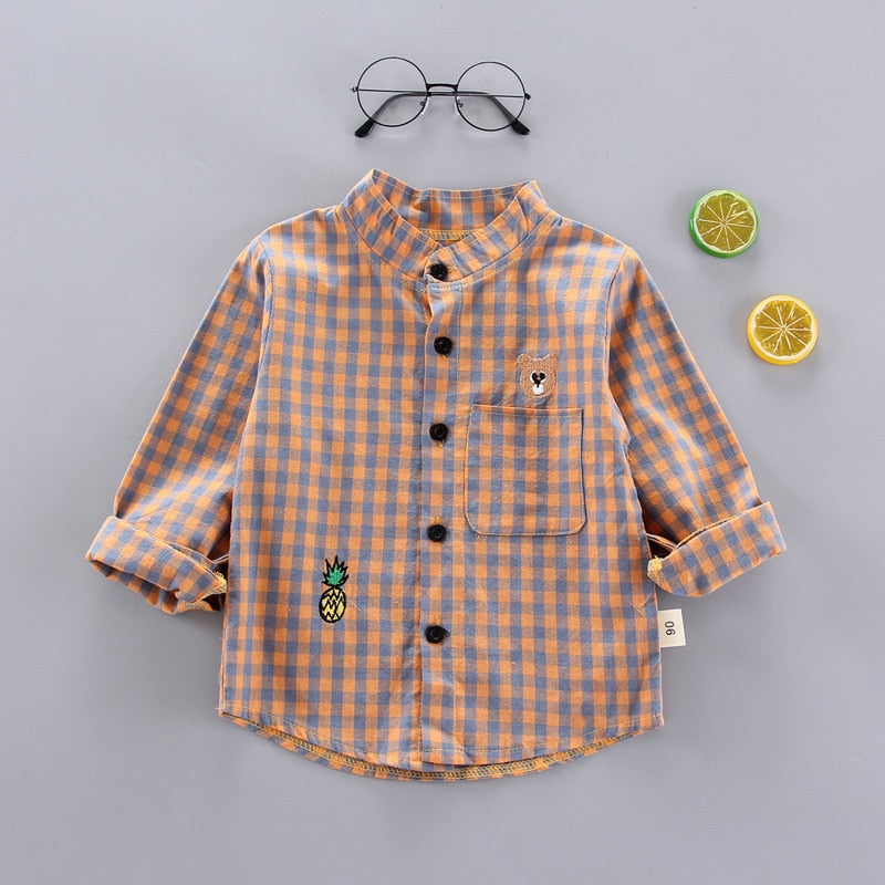 Baby Boy's Plaid Cotton Long Sleeve Shirt