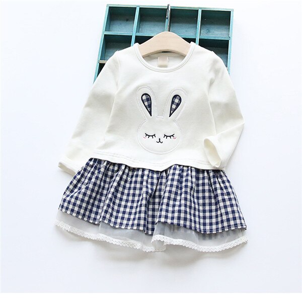 Long Sleeved Bunny Patterned Dress