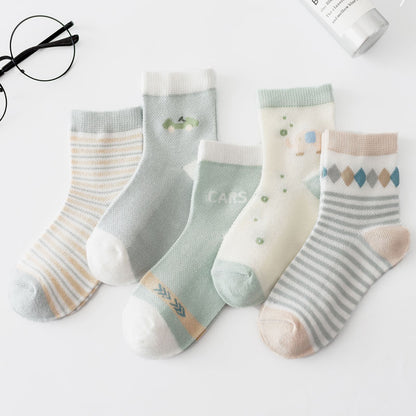 Baby's Unicorn Thin Cotton Socks 5 Pairs Set