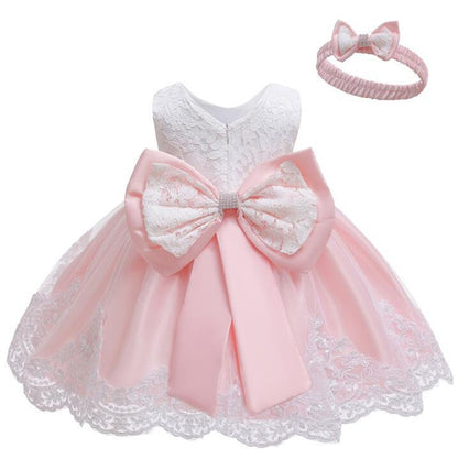 Girls Laced Solid Dress