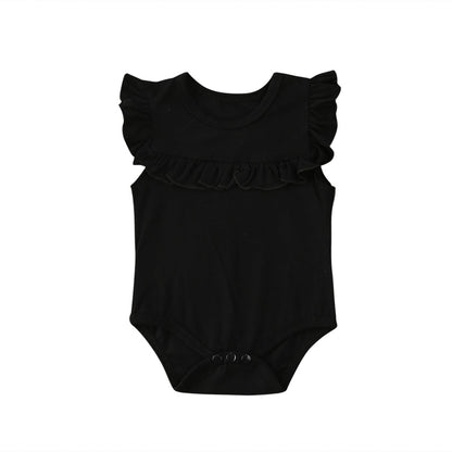 Baby Girl's Summer Ruffled Sleeveless Romper