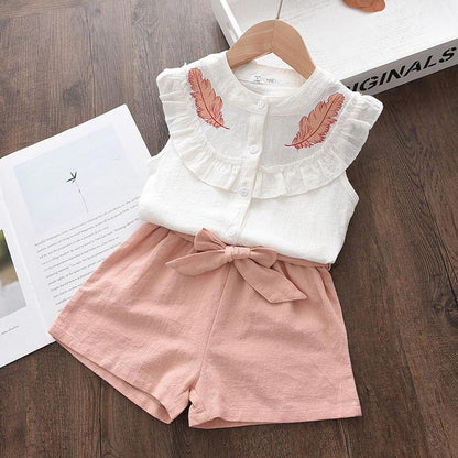 Girls Summer Printed Clothes Set 2 Pcs