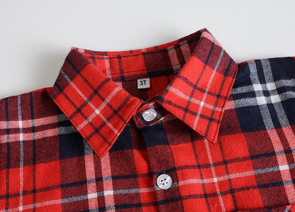 Casual Boy`s British Plaid Shirts