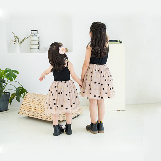 Casual Girls' Dress in Star Print