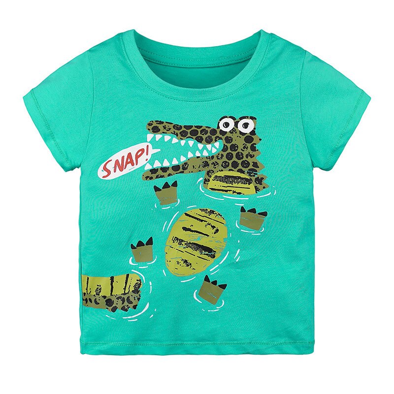 Summer Baby Cotton O-Neck T-Shirt with Cartoon Print