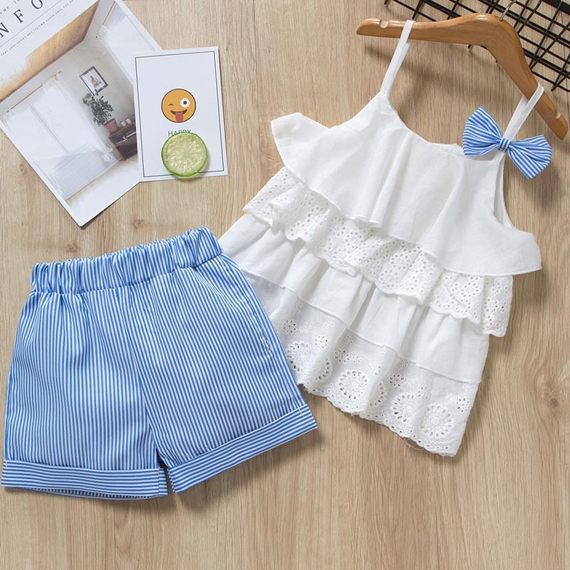 Girls Summer Printed Clothes Set 2 Pcs